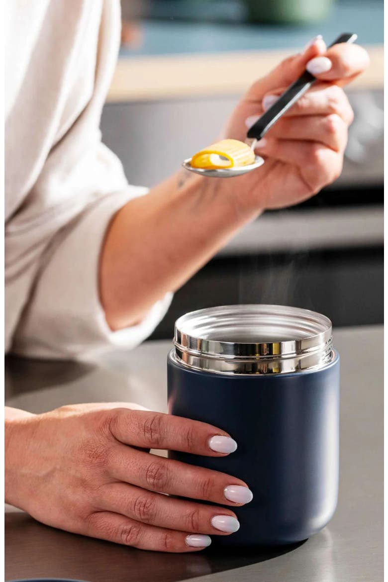 Nommie 3-Piece Stainless Steel Food Container Set, Alternate, color, NAVY