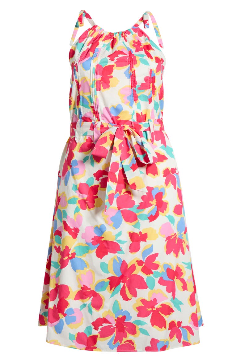 Yani Luvi Belted Floral Sleeveless Midi Dress, Alternate, color, FUCHSIA-MULTI