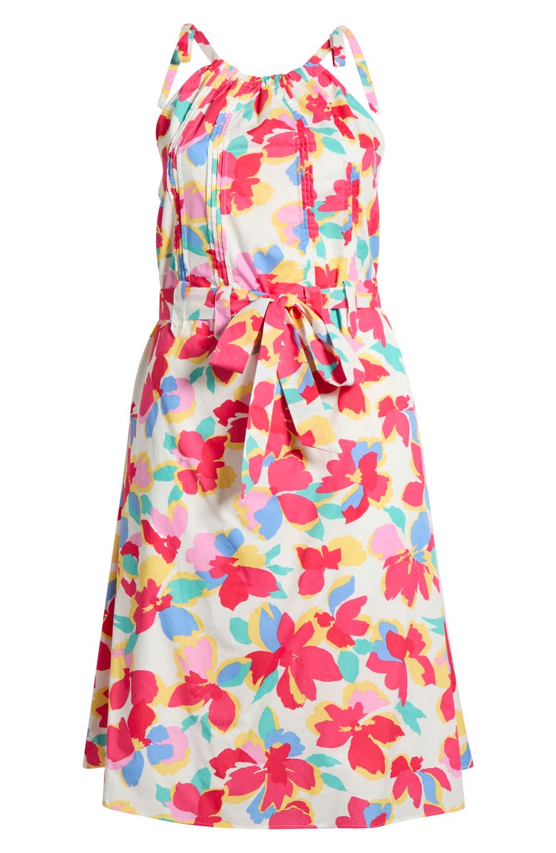 SUGARLIPS Yani Luvi Belted Floral Sleeveless Midi Dress, Alternate, color, Fuchsia-Multi