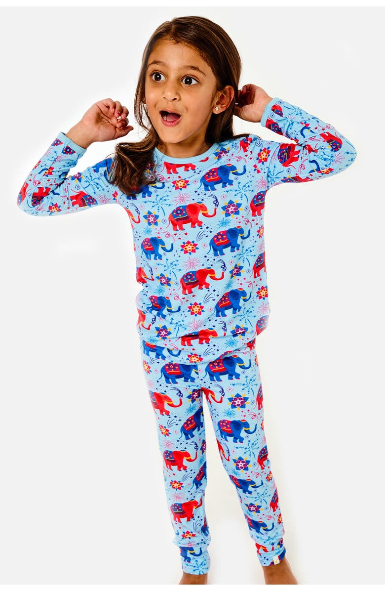 Clover Baby & Kids Long Sleeve Pajama Set - Diwali Celebration, Main, color,