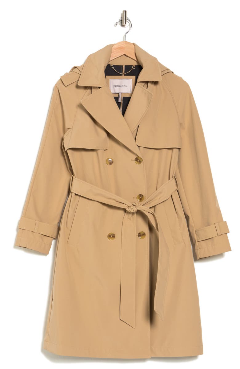 BCBGeneration Double Breasted 3/4 Modern Trench Coat, Alternate, color,