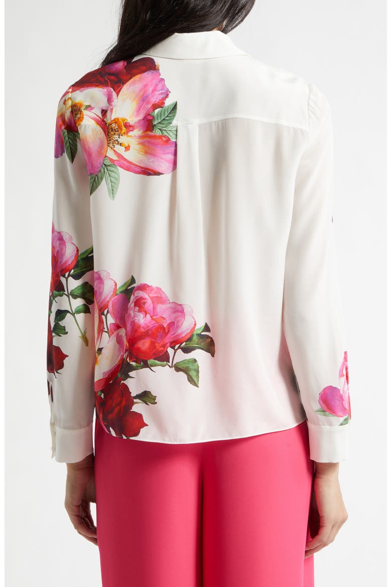 Willa Floral Silk Button-Up Shirt, Alternate, color, EMPRESS BLOOM OFF WHITE