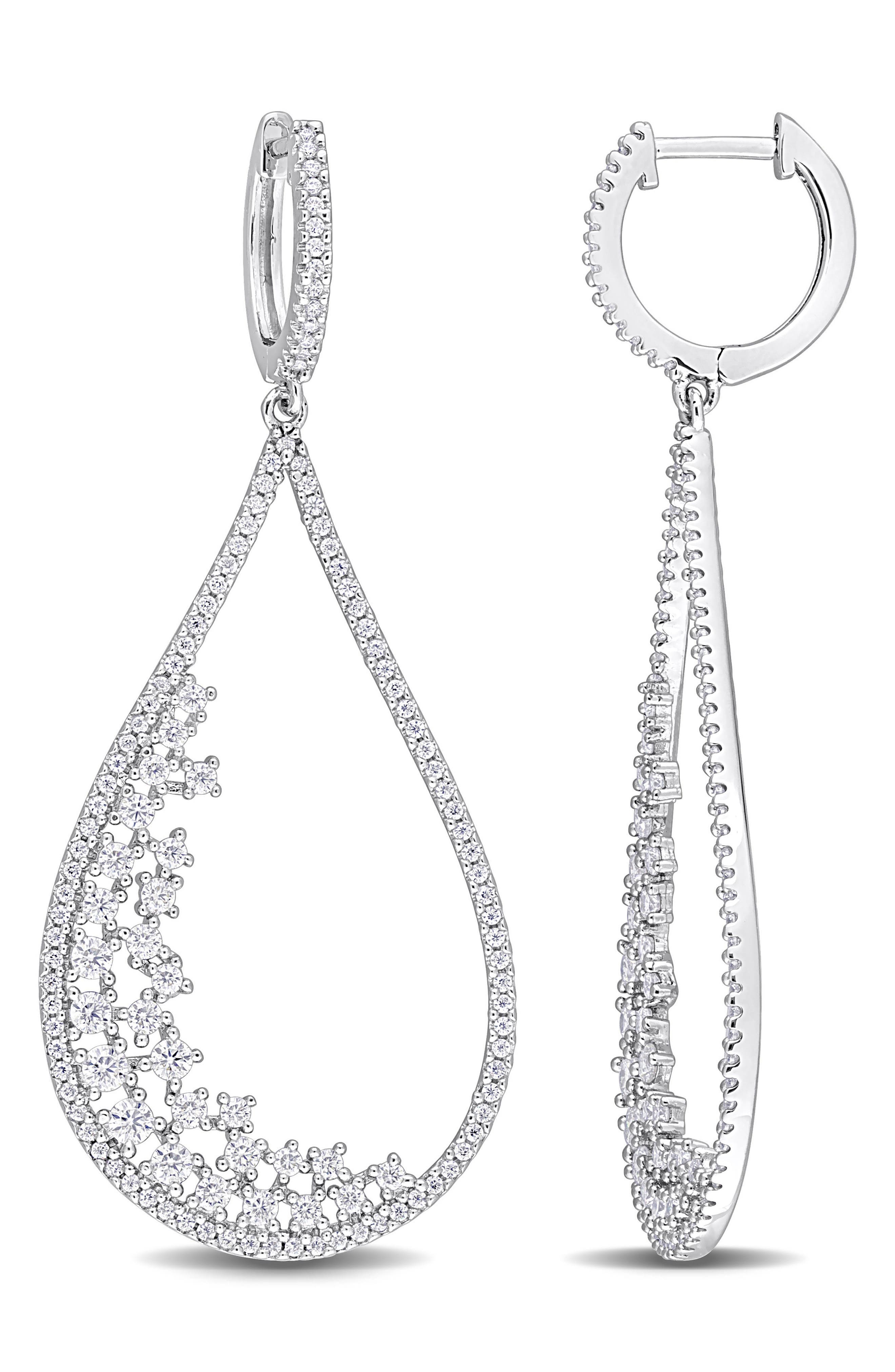 DELMAR Dew Lab Grown Moissanite Drop Earrings