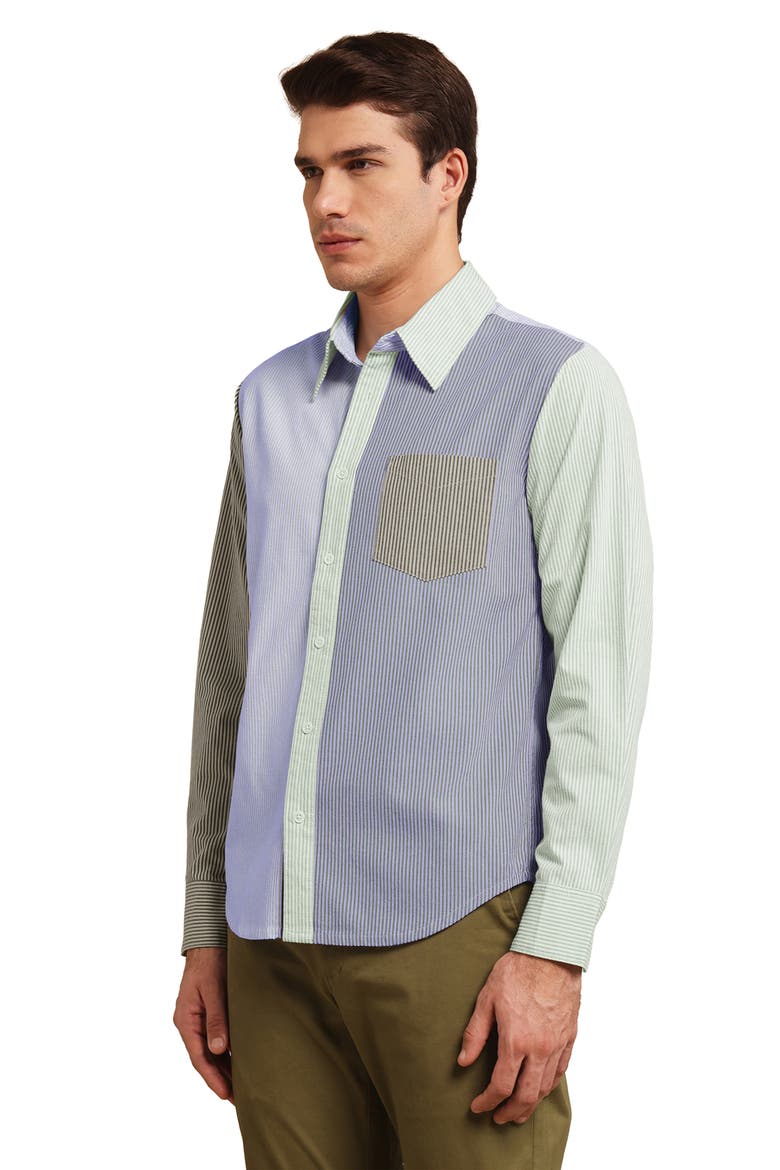 Men's Button Up Shirt, Alternate, color, MULTICOLOR STRIPE
