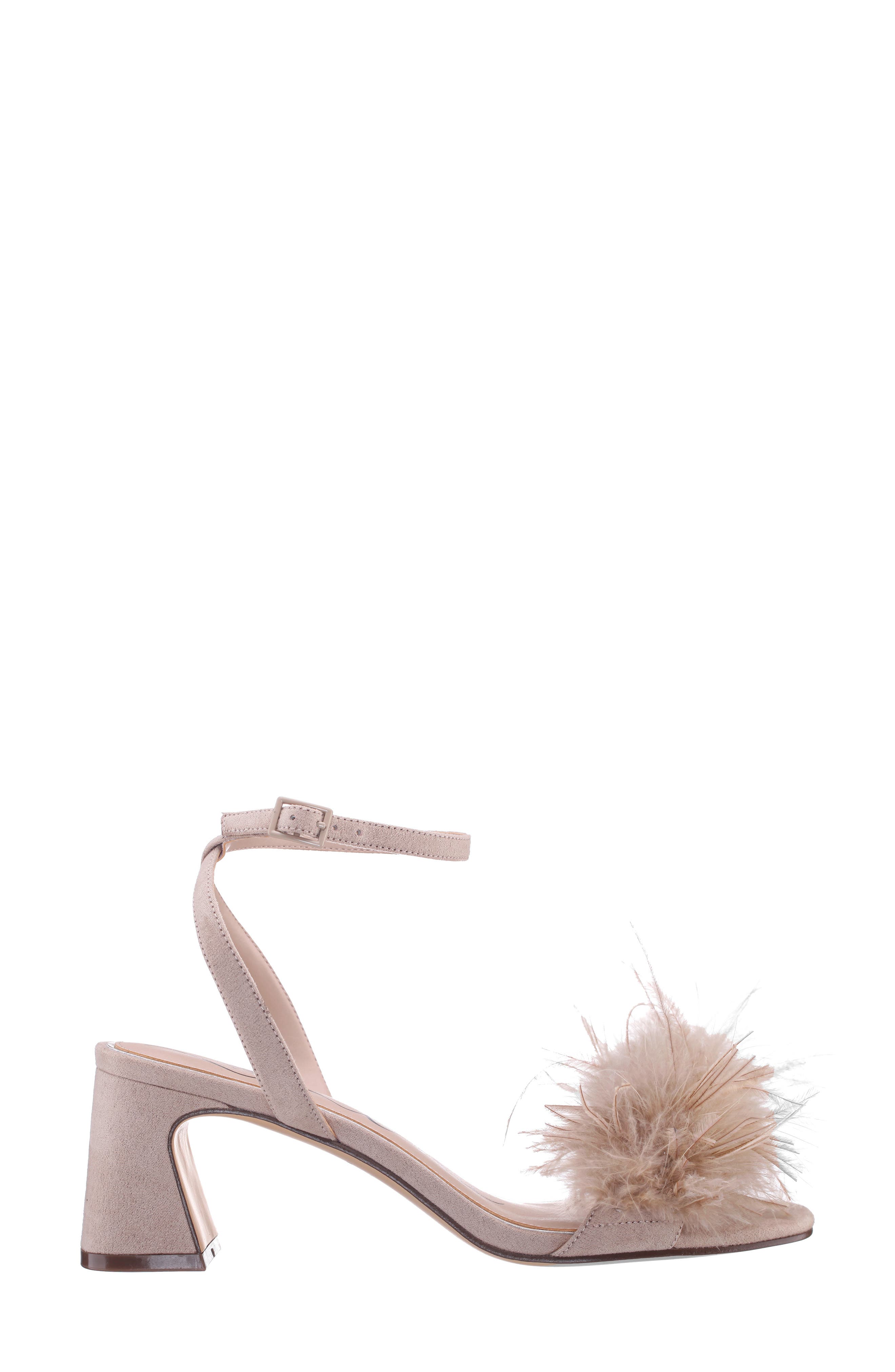 Bev Ankle Strap Faux Feather Sandal - image 4