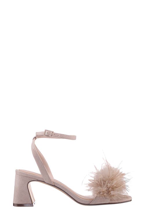 Nina Bev Ankle Strap Faux Feather Sandal In Multi