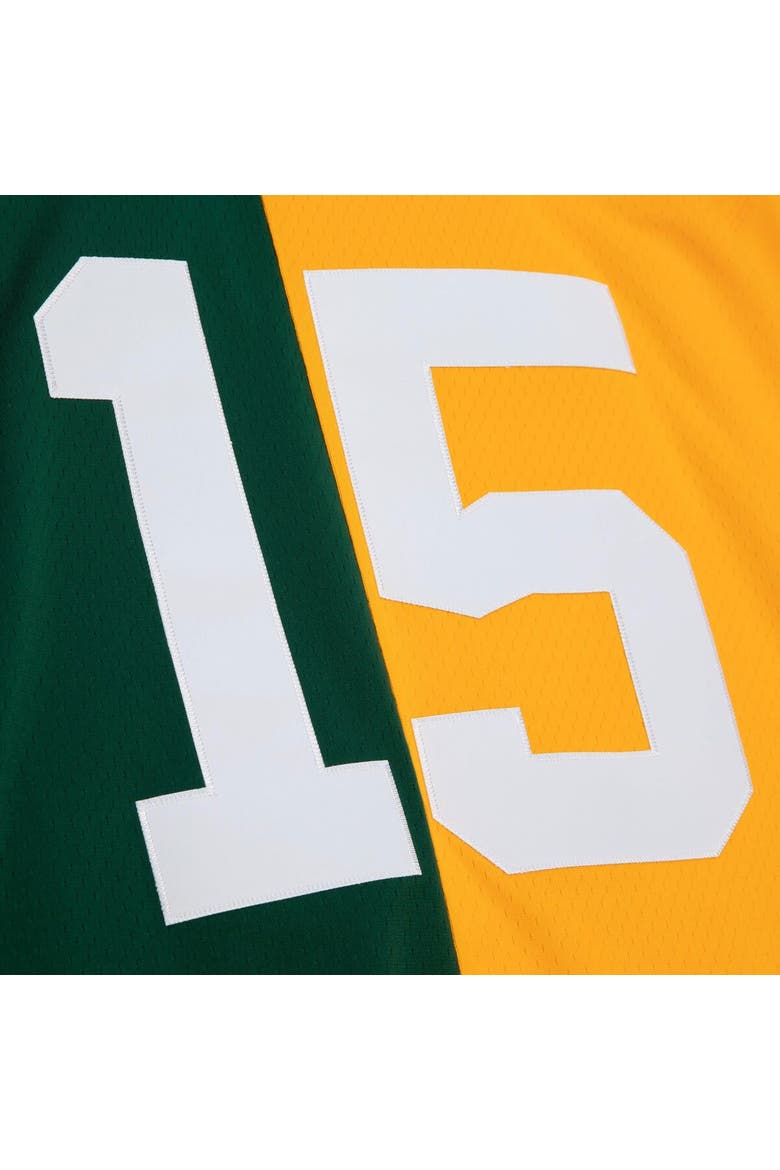 Men's Mitchell & Ness Bart Starr Green/Gold Green Bay Packers 1969 Split Legacy Replica Jersey, Alternate, color, Green