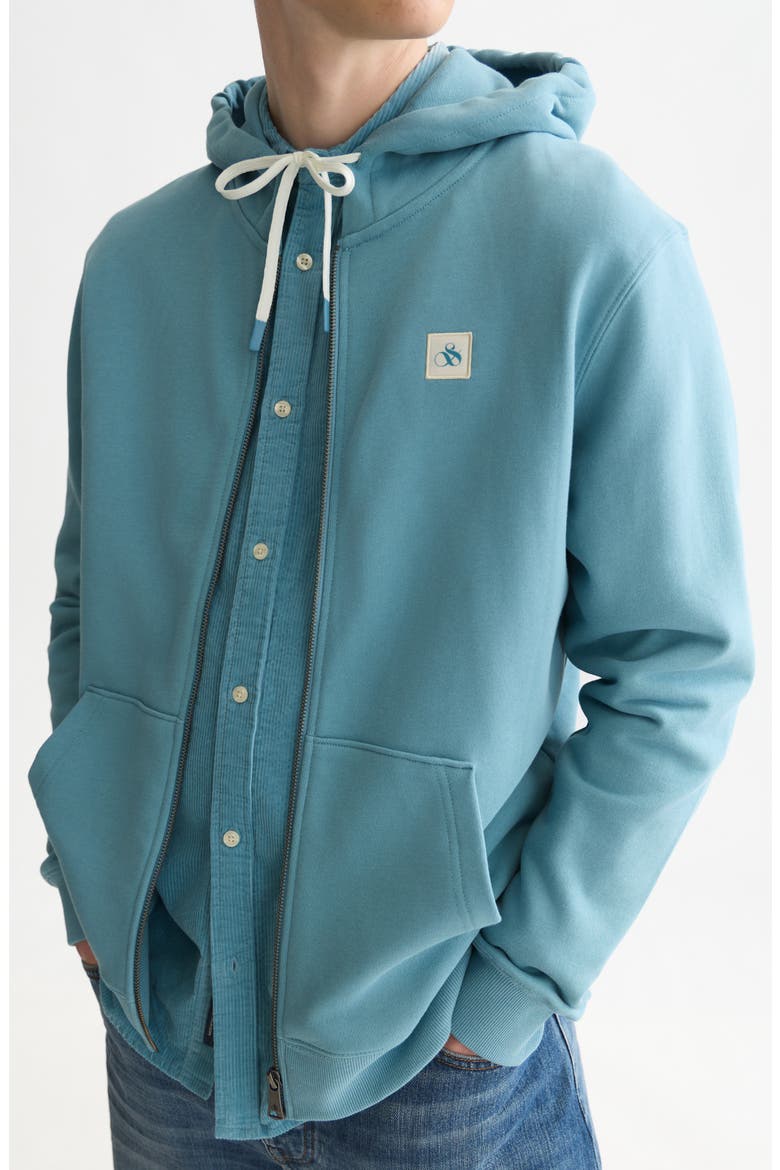 Logo Badge Full Zip Hoodie, Alternate, color, ADRIATIC BLUE