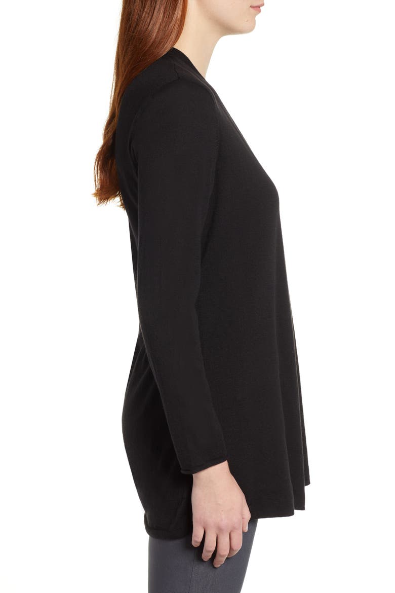 Back of Chair Long Cardigan, Alternate, color, BLACK ONYX