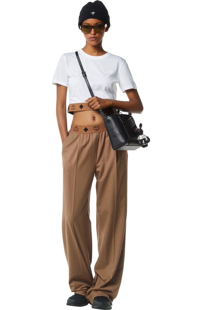 MCM Mini Toni Top-Zip Shopper in Maxi Monogram Leather, Alternate, color, Black