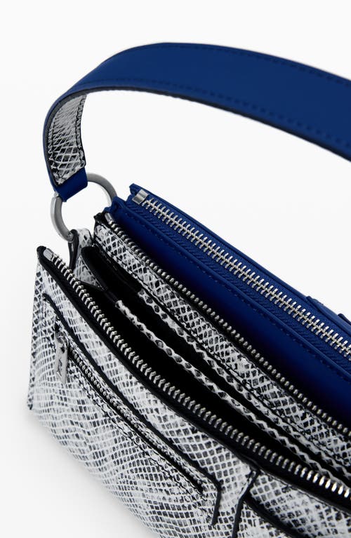 Desigual Two Tone Snake Embossed Shoulder Bag In Blue