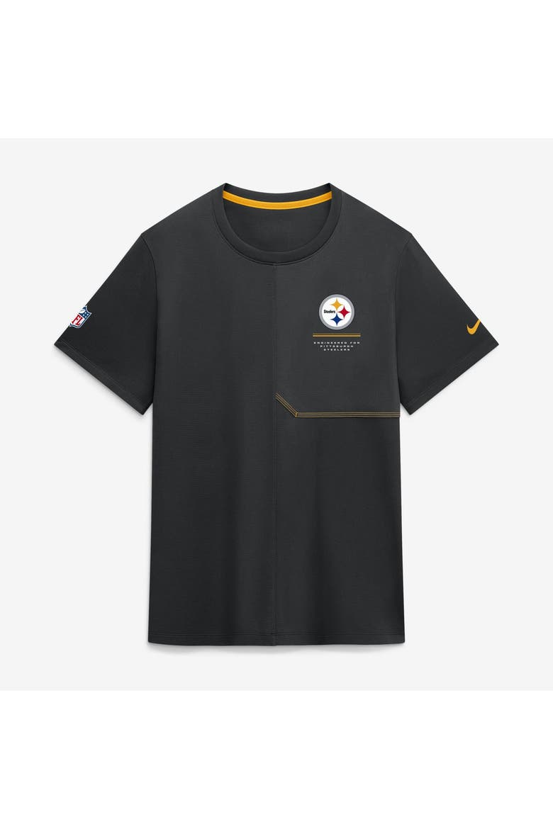Men's Nike  Black Pittsburgh Steelers Sideline UV Dri-FIT Coaches Shirt, Main, color, Black