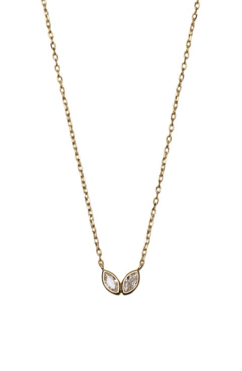 Cubic Zirconia Double Bezel Pendant Necklace