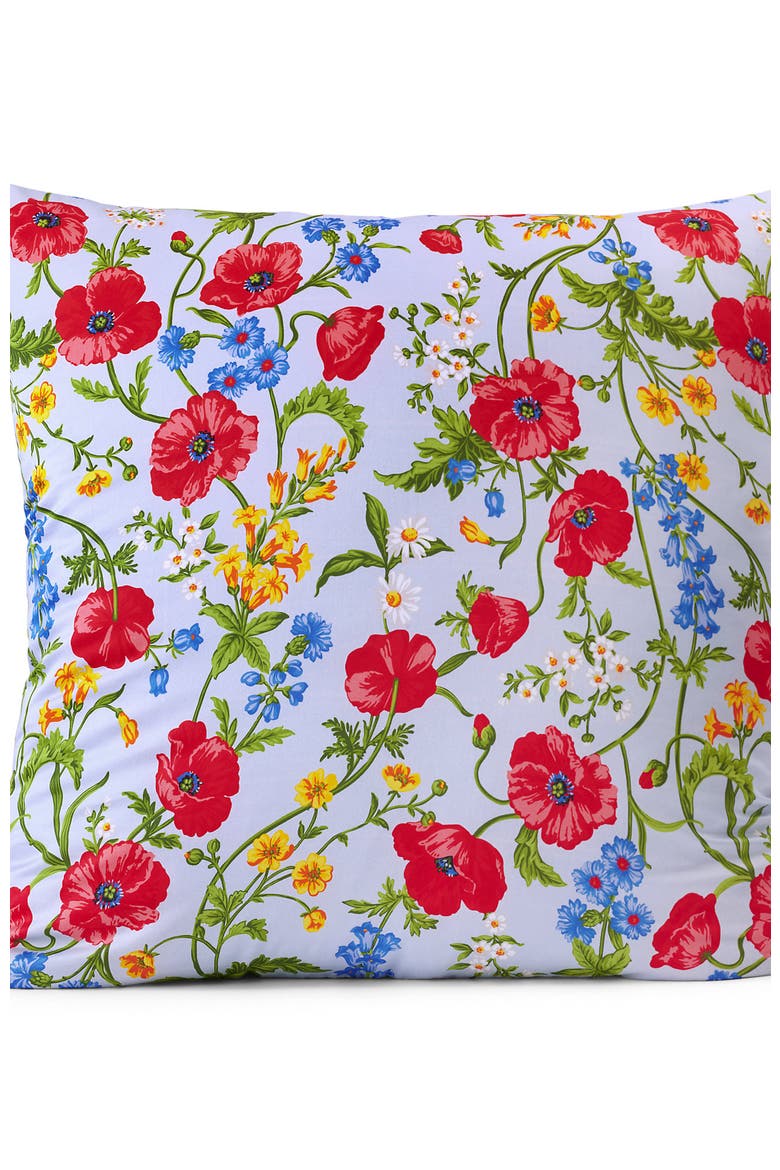 400 Thread Count Premium Supima Cotton No Iron Sateen Pillow Sham, Alternate, color, Clearlake Blue Poppy Floral