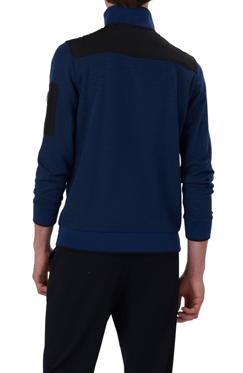 Bugatchi Quarter Zip Pullover, Alternate, color, Night Blue