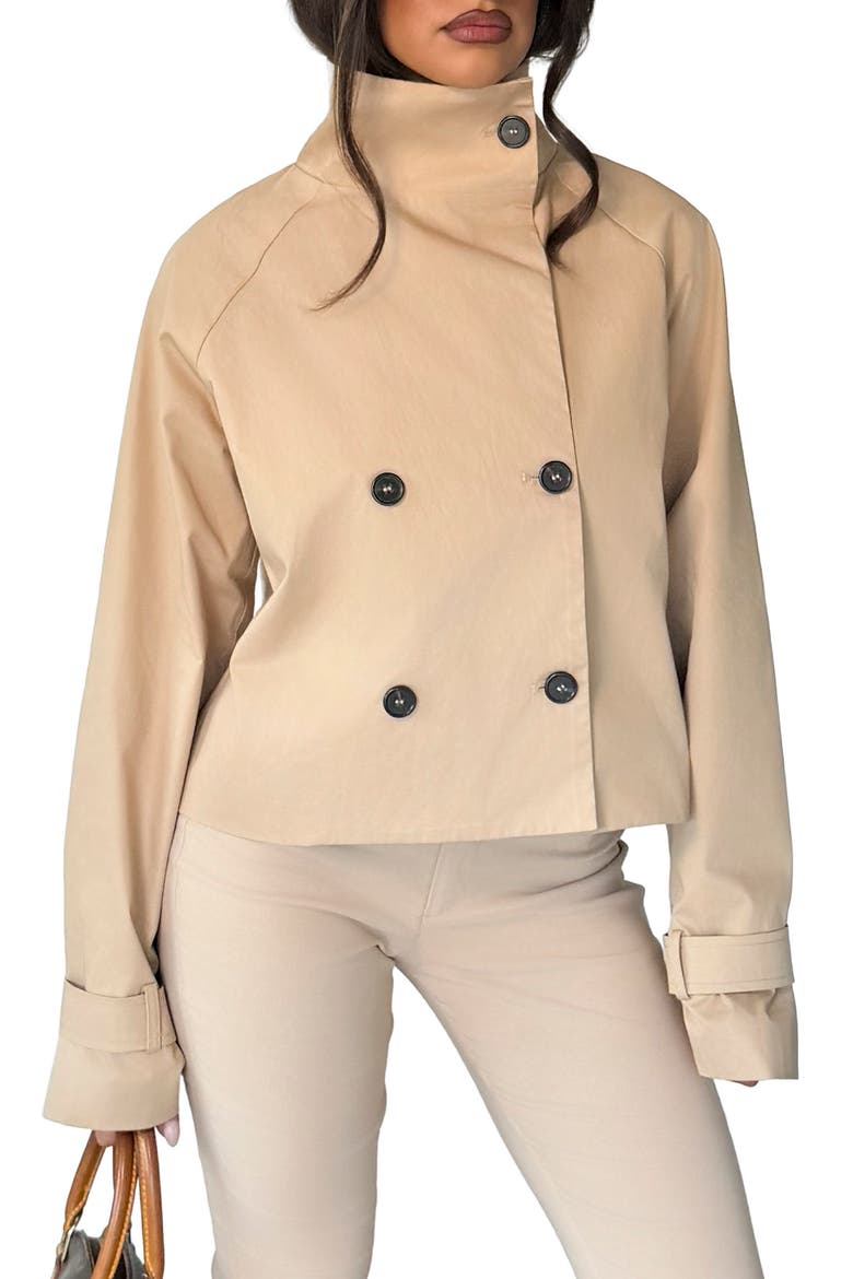 Ashleigh Cropped Trench Jacket, Main, color, KHAKI