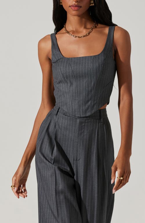 Astr The Label Nivia Pinstripe Crop Top In Gray