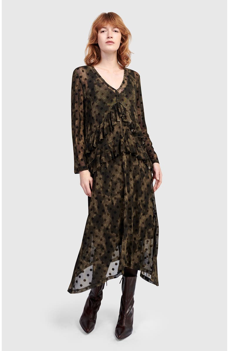 Alembika Sprig Mesh Dress, Main, color, Antique