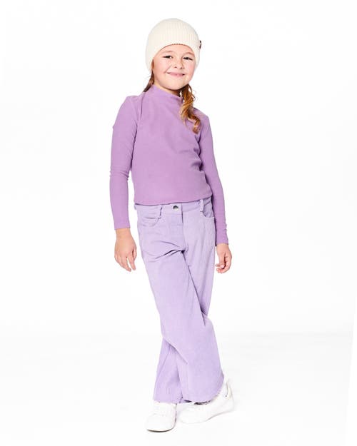 Deux Par Deux Wide Leg Corduroy Pants In Purple