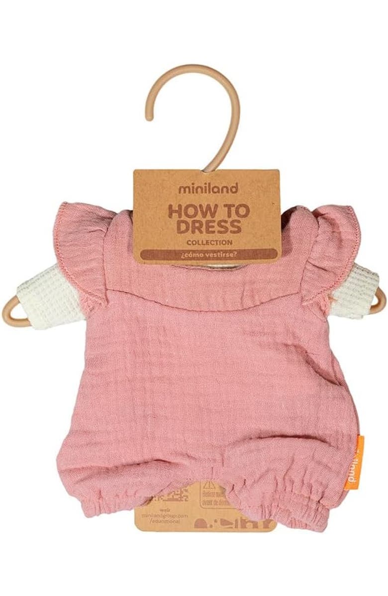 Miniland Doll Outfit for 8 1/4" Miniland Dolls, Alternate, color, Pink Multi