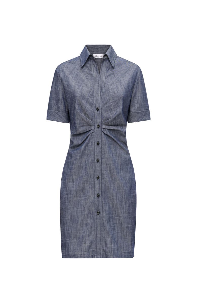Callas Milano Ondine Tucked Waist Shirtdress, Main, color, Blue