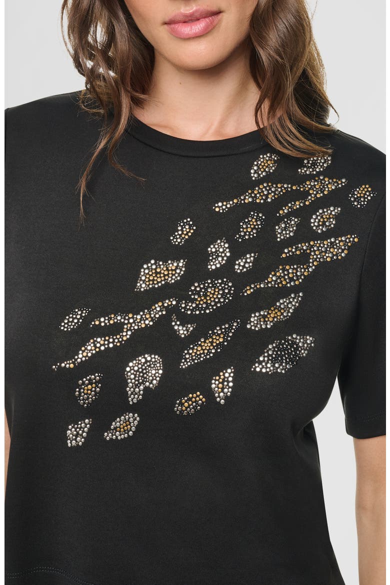 Animal Heat Set Stud Cotton T-Shirt, Alternate, color, BLACK
