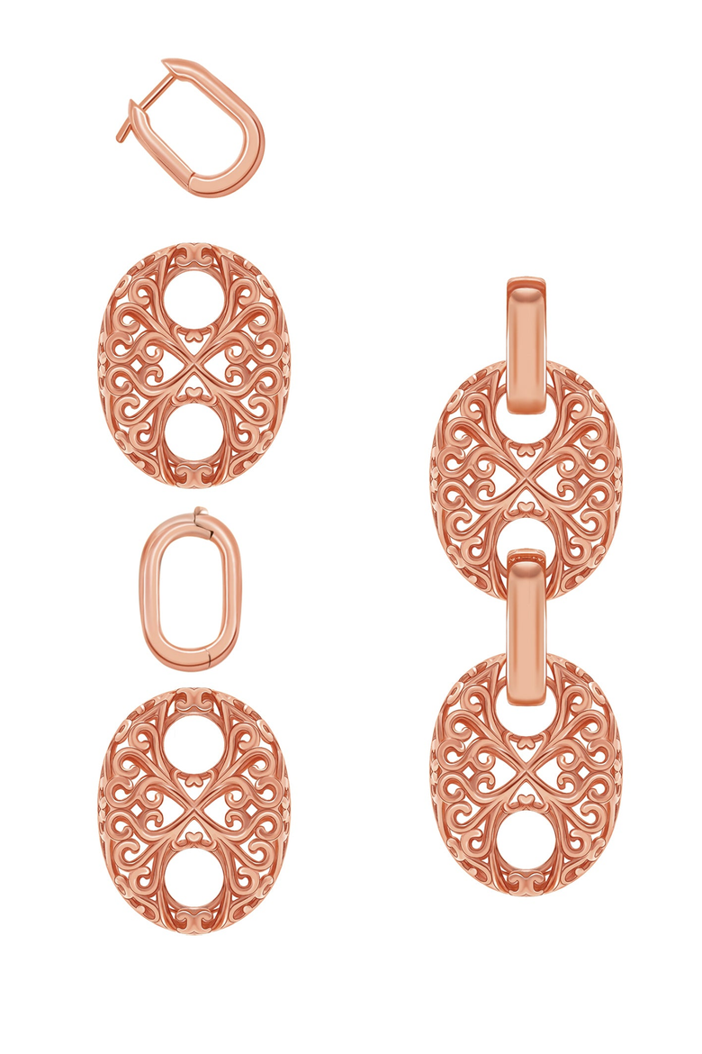 Under the Sea Earrings, Main, color, Rose Gold