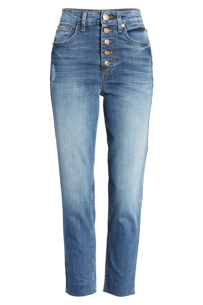 Alicia Button Fly High Waist Crop Mom Jeans, Alternate, color, NORTH SPRINGDALE