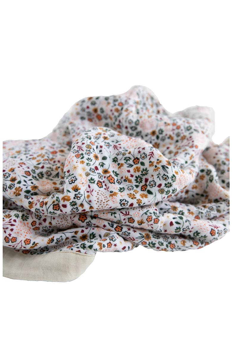 Cotton Muslin Baby Quilt, Alternate, color, PRESSED PETALS