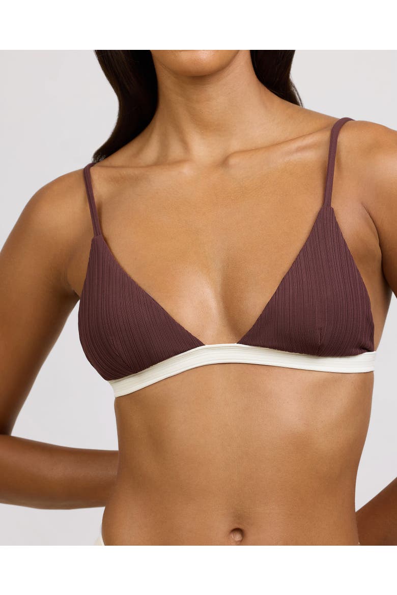Danni Bikini Top, Alternate, color, Cacao/Egret