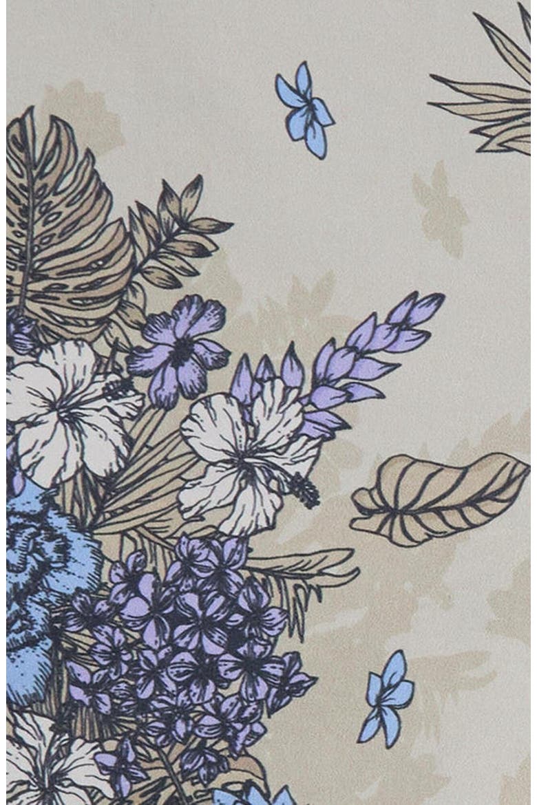 Clumped Floral Mens Flat Front Short, Alternate, color, CLUMPED FLORAL NATURAL