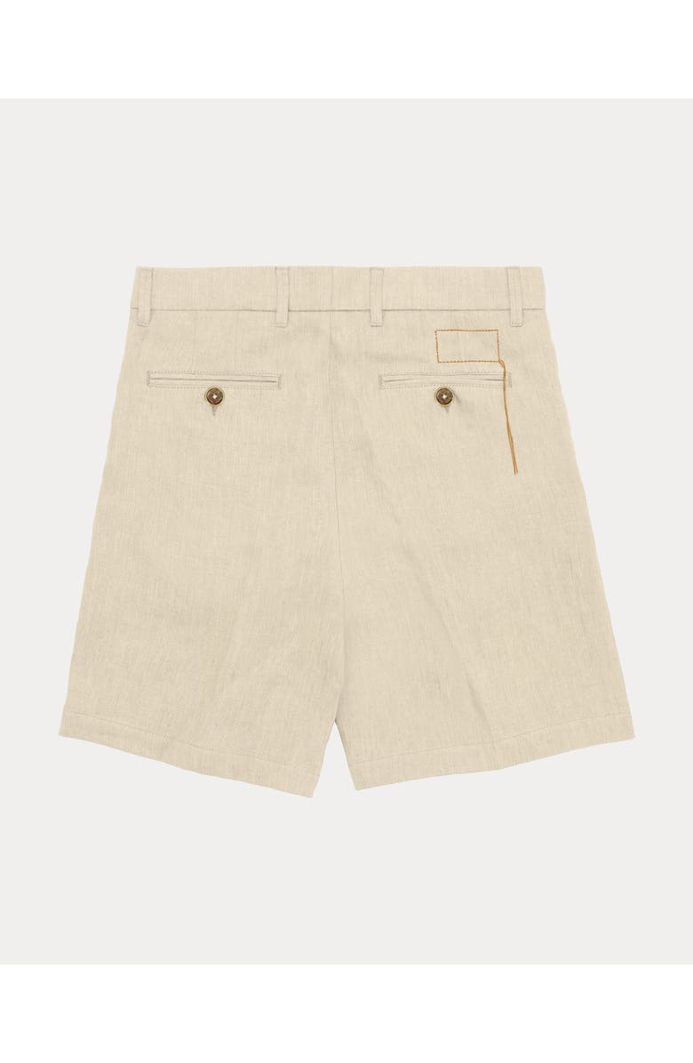 Fortela Beachshort Pleated Linen Shorts, Alternate, color, Cream