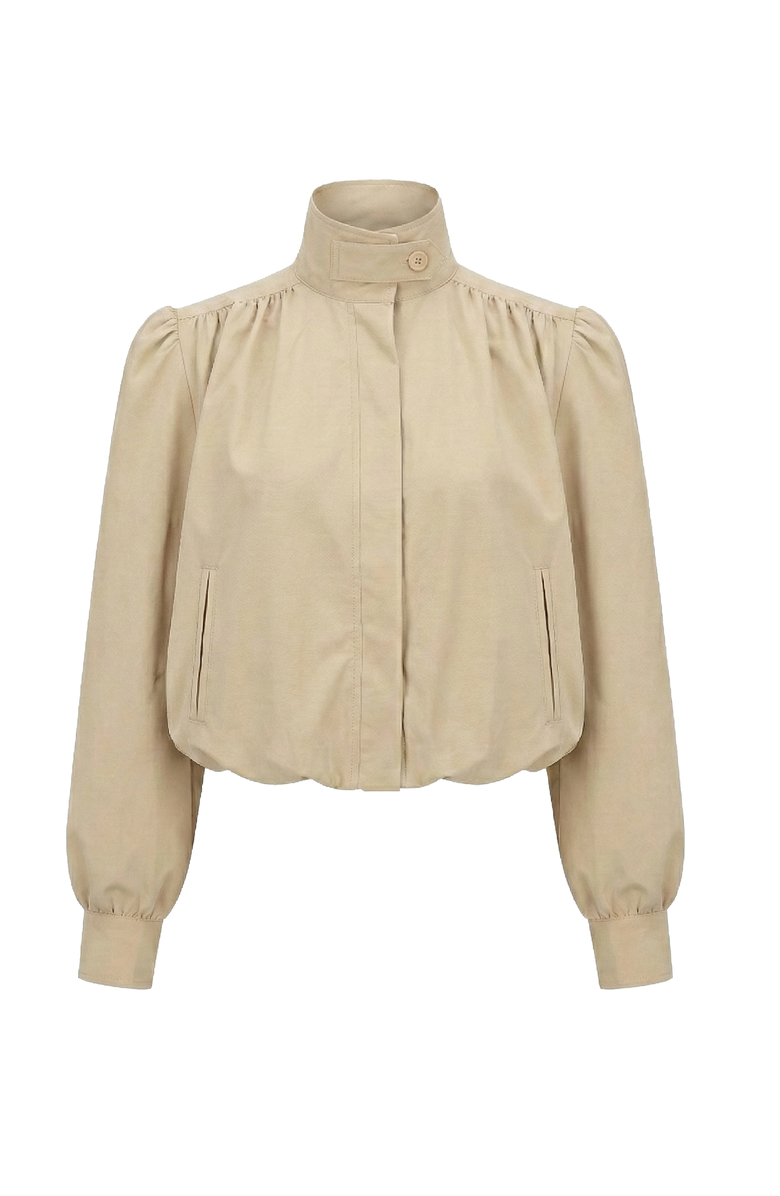 Modenaire Soft Cropped Point Collar Jacket, Alternate, color, Tan