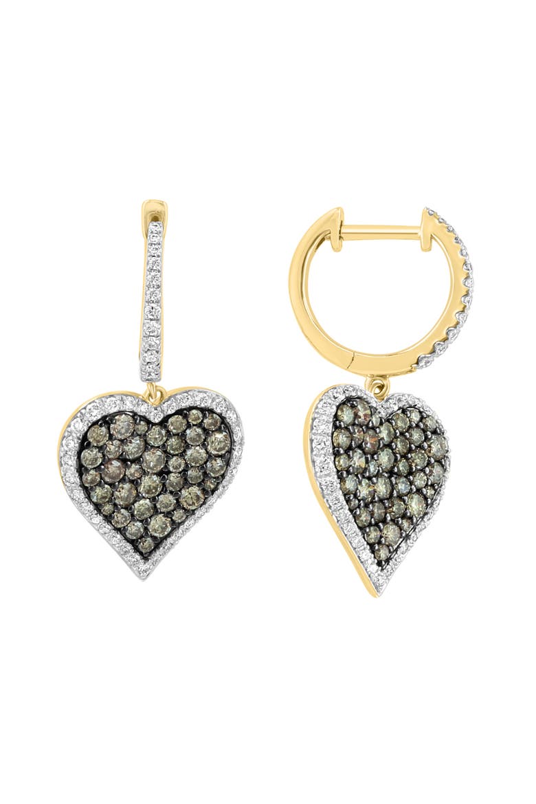 14K Yellow Gold Diamond, Espresso Diamond Earrings, Alternate, color, 14K Yellow Gold