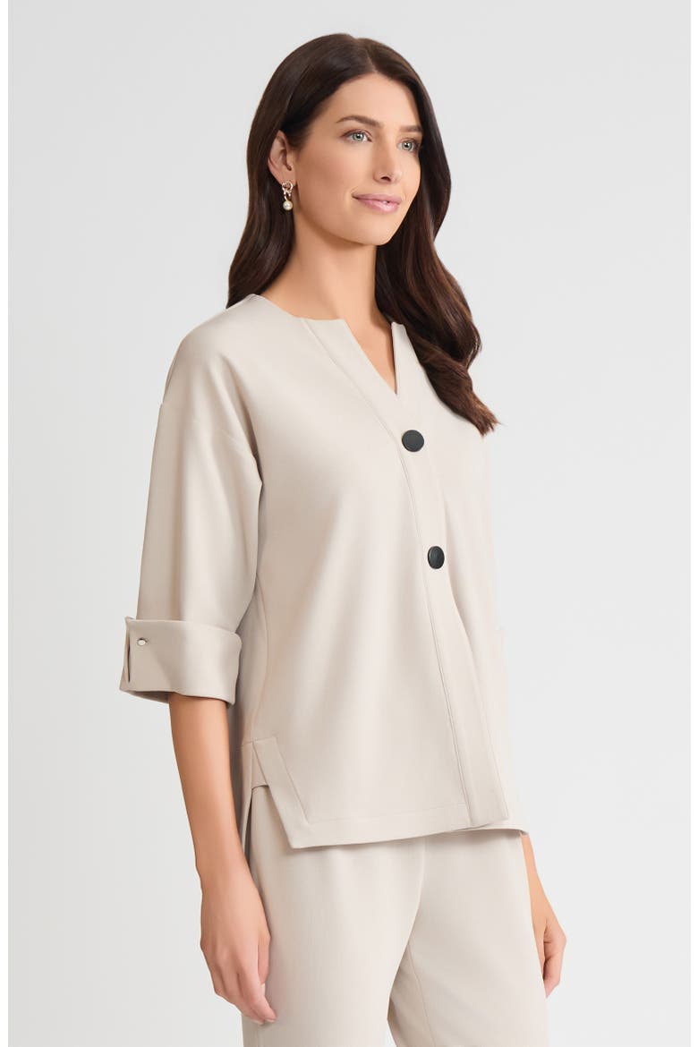 Heritage Tonal Stretch Deco Crepe Jacket, Alternate, color, Limestone