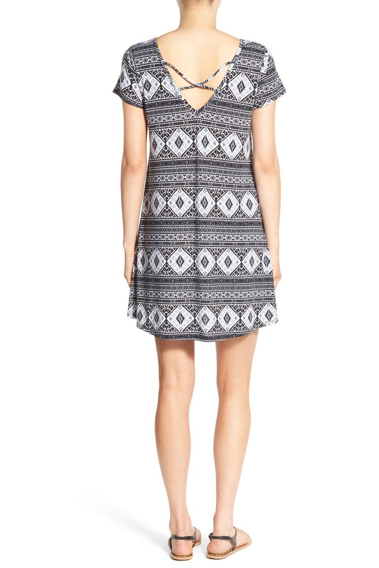 Stripe Cross Back Shift Dress, Main, color, GREY/ BLACK