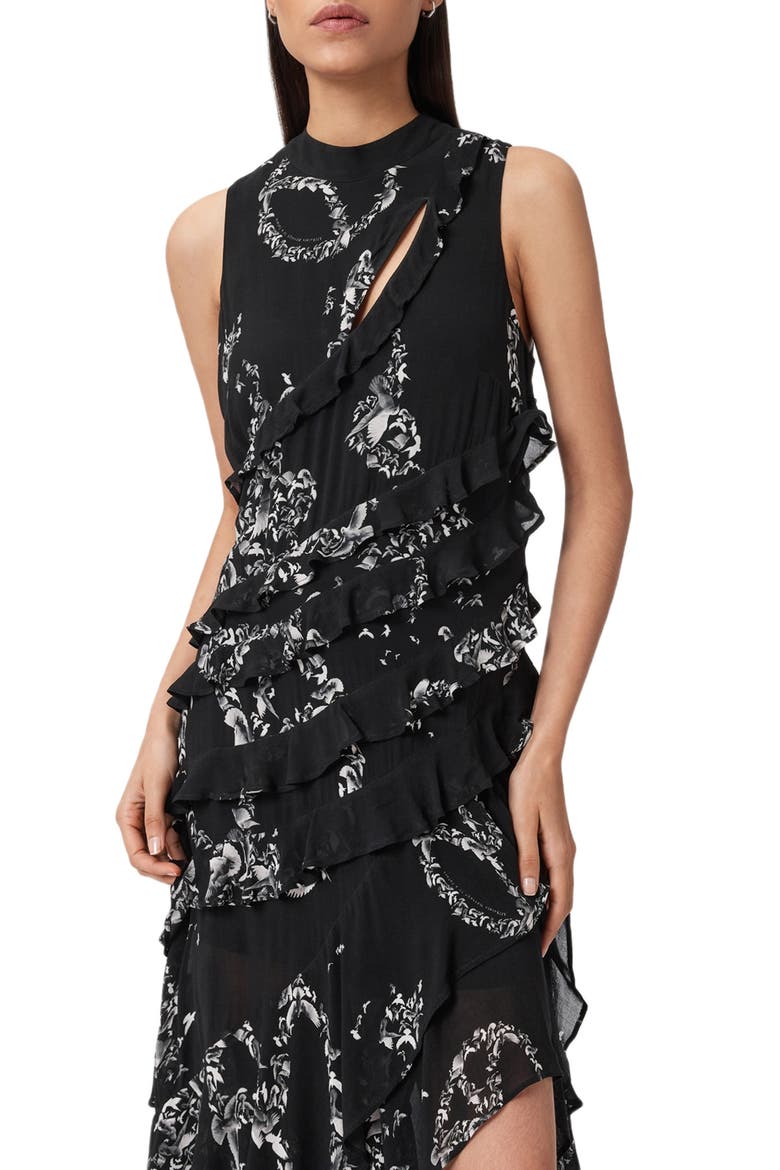Flight Ruffle Cady Bird Print Tiered Ruffle Dress (Women) | Nordstrom