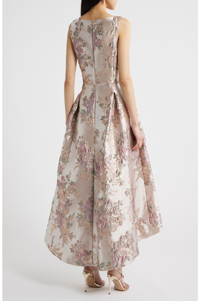 Metallic Jacquard Midi Cocktail Dress, Alternate, color, PETAL