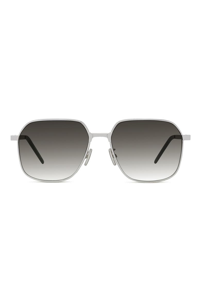 GV One 56mm Square Sunglasses, Main, color, SHINY PALLADIUM / GRADIENT