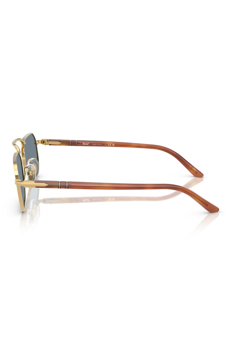 57mm Polarized Rectangular Sunglasses, Alternate, color, GOLD/ BROWN/ LIGHT BLUE