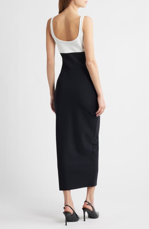 Shop Chiara Boni La Petite Robe Shohey Bic Colorblock Midi Dress In Black/white