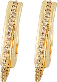Panacea Crystal Triple Row Hoop Earrings