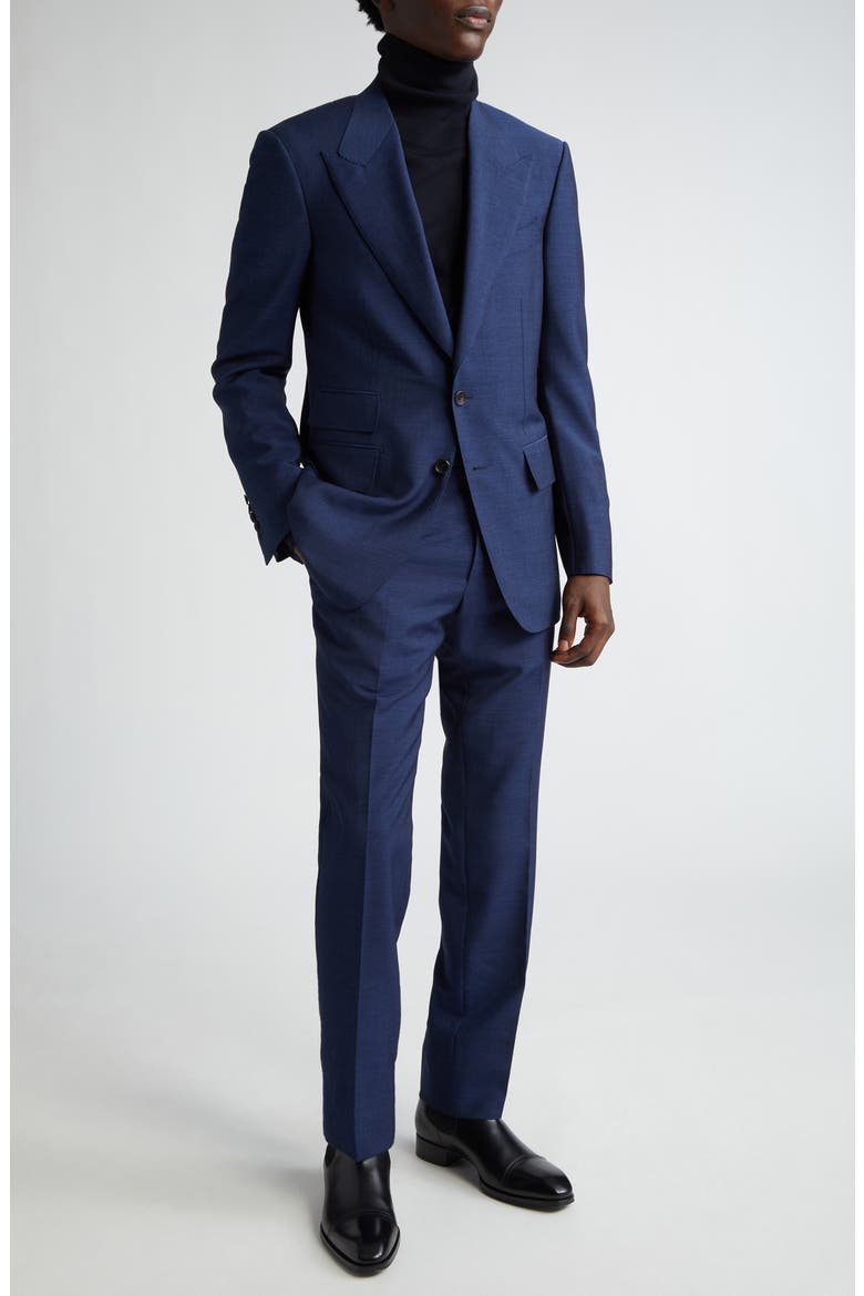 Shelton Cotton & Silk Fine Poplin Suit, Main, color, DENIM BLUE