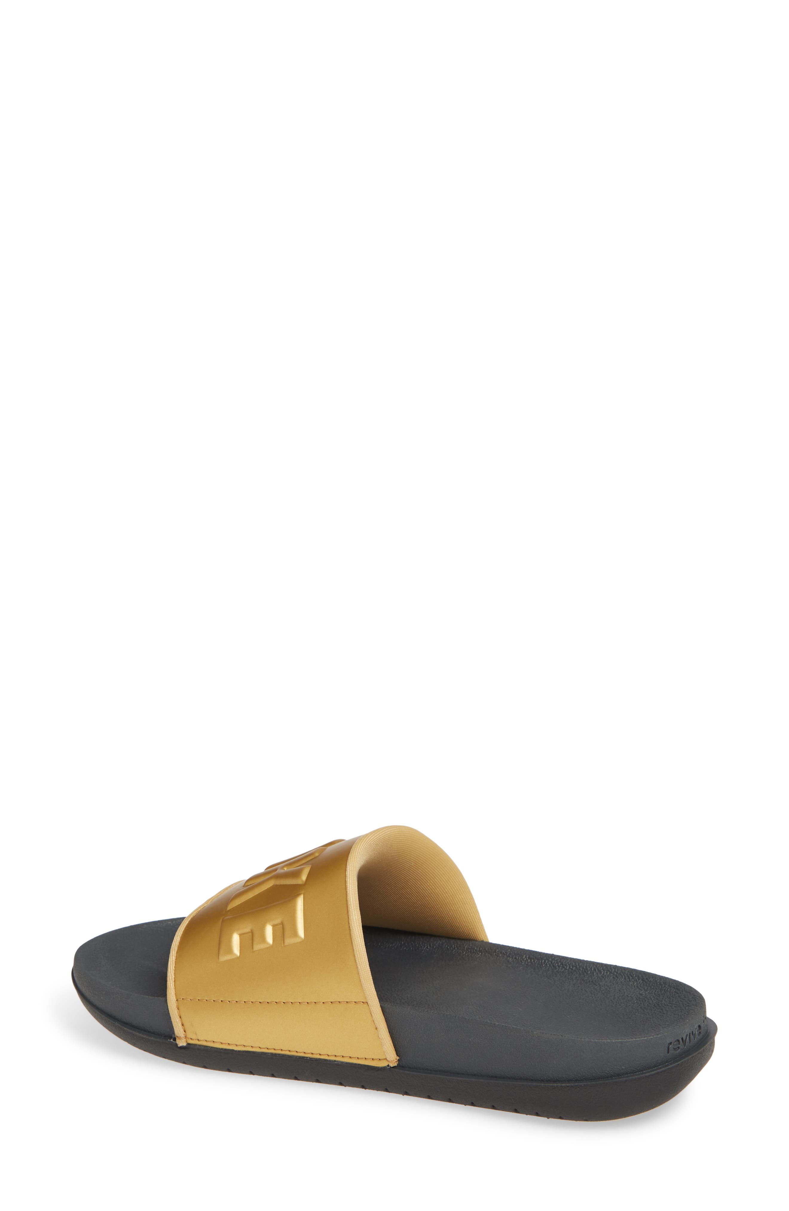 Offcourt Sport Slide, Alternate, color, ANTHRACITE/ GOLD/ BLACK