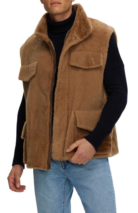 Mens Genuine Shearling Vest