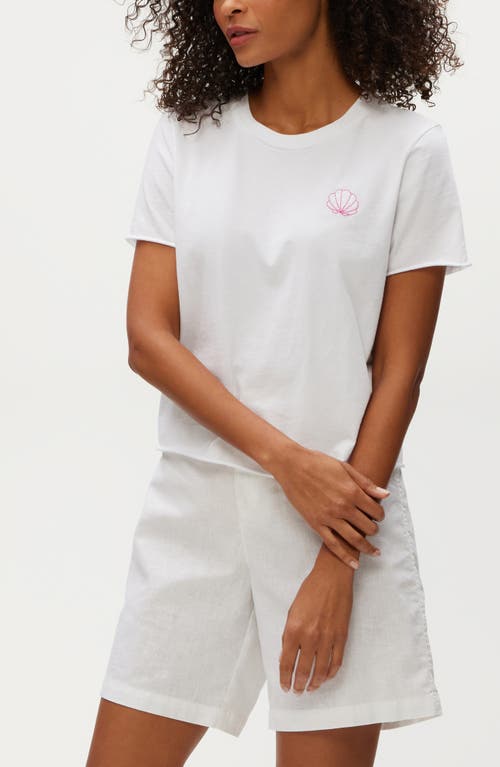 Michael Stars Shell Embroidered Cotton T-shirt