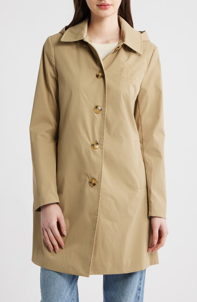Lauren Ralph Lauren Crested Hooded Coat, Alternate, color, Birch Tan
