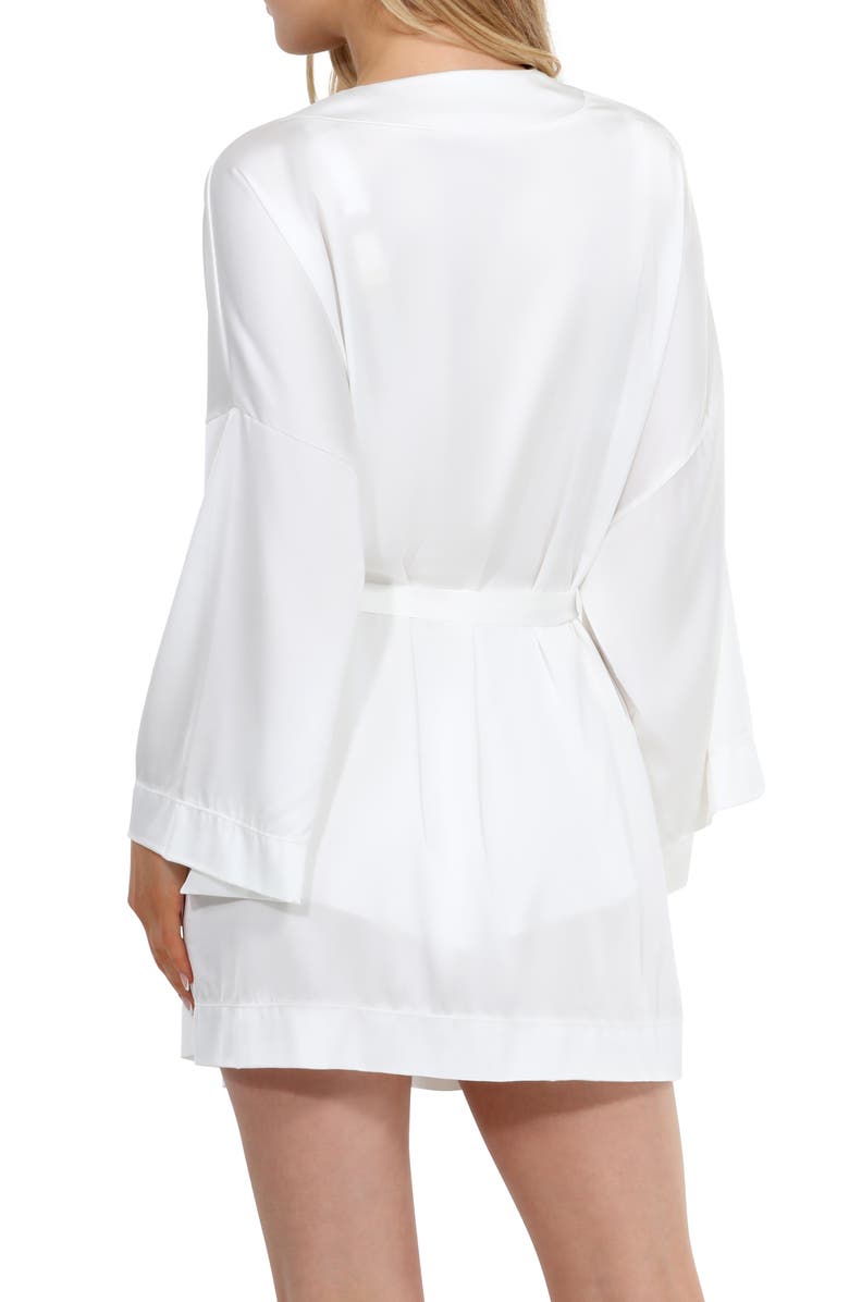 Honeydew Love Story Stretch Satin Robe, Alternate, color, White