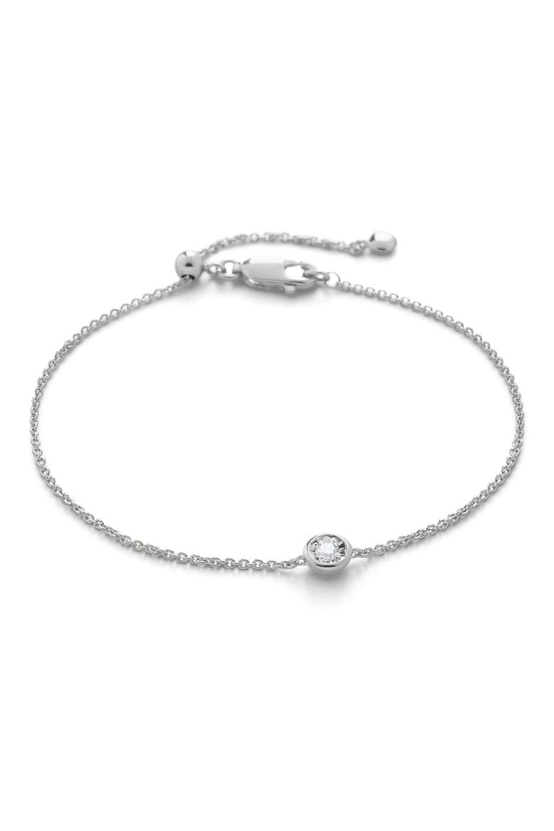 Diamond Solitaire Pendant Bracelet, Main, color, STERLING SILVER