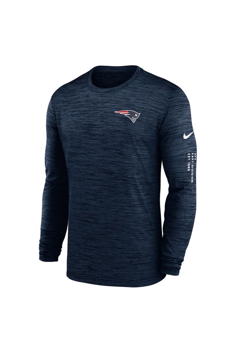 Men's Nike  Navy New England Patriots Velocity Long Sleeve T-Shirt, Alternate, color, Navy